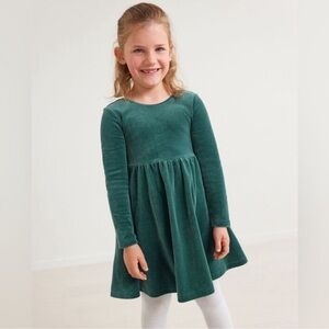 Hanna Andersson Green Festive Christmas Velour Skater Dress Size 5